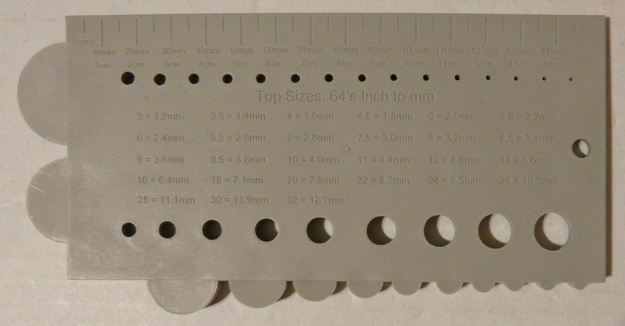 New CRB Fishing Rod Building Tip Top & Guide Sizes Sizing Gauge